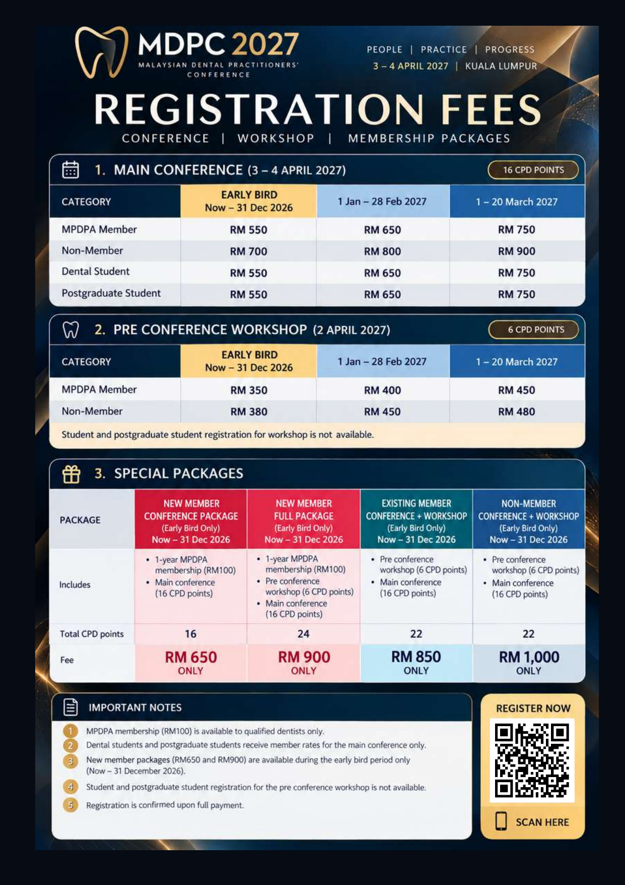MDPC 2027 registration fees